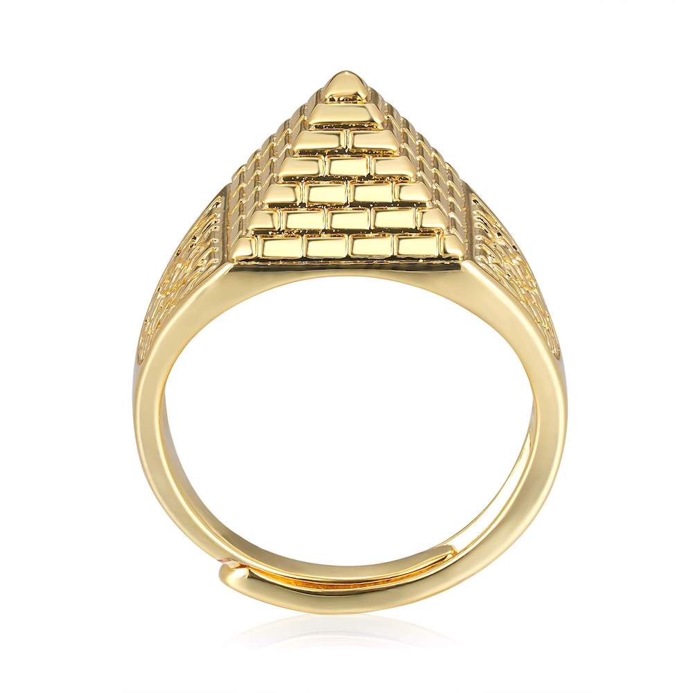 Gold Adjustable Pyramid Ring
