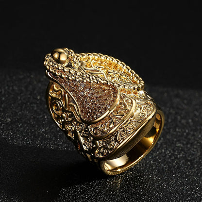 Premium Heavy Gold XXXL Saddle Ring With Sizes