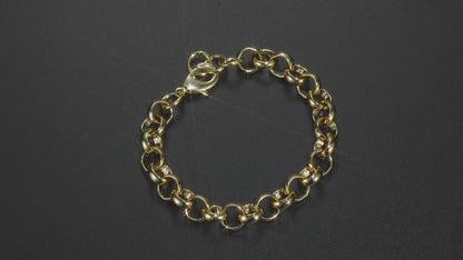 Set 10mm Gold Classic Belcher Bracelet and Chain (6 and 16 inches)