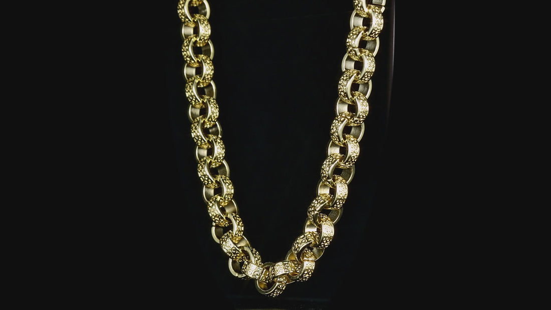 14mm Gold XL Ornate Belcher Chain