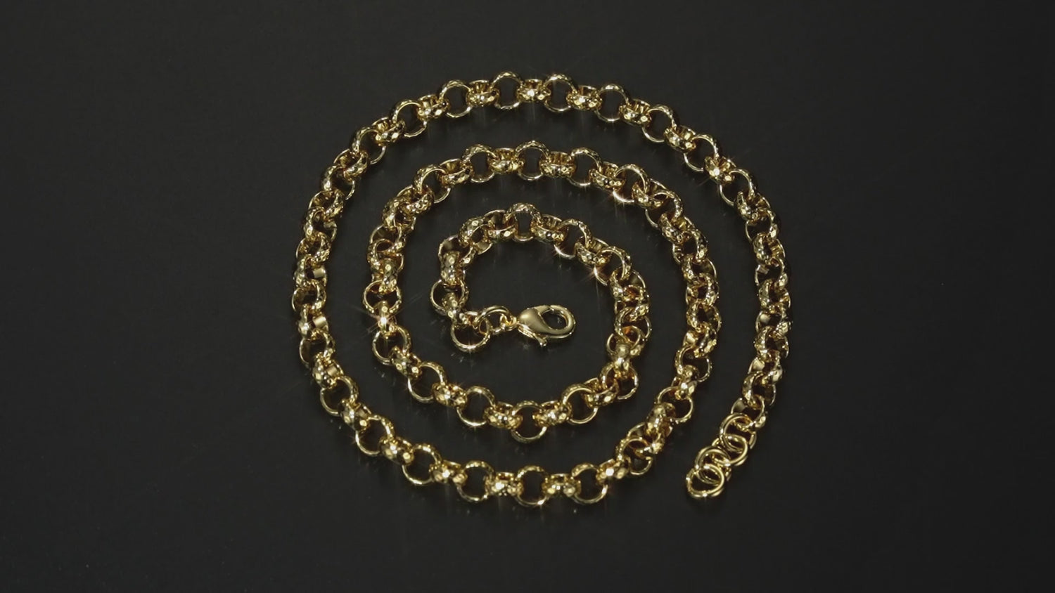 8mm Gold Diamond Cut Pattern Belcher Chain