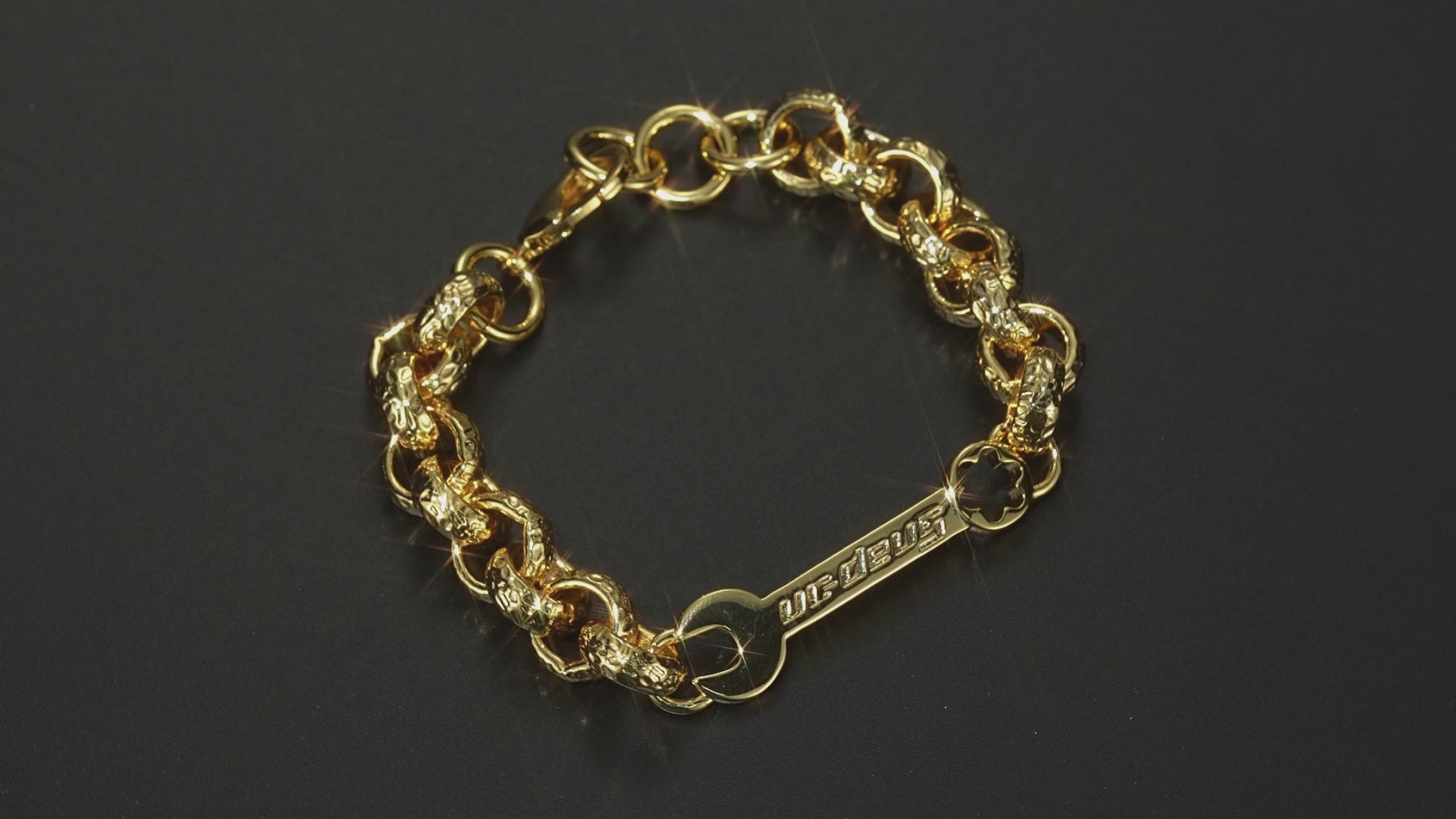 Gold 12mm Large Spanner Belcher Bracelet