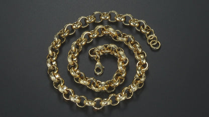 Premium Gold 15mm Alternate Ornate Filigree Belcher Chain