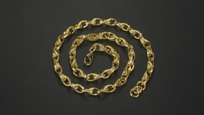Luxury Gold 9mm 3D Patterned Tulip Chain