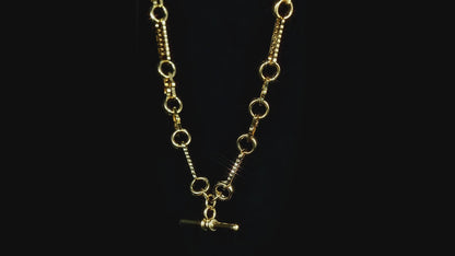 Luxury Gold Stars and Bars T-Bar Chain Necklace - 20 inch