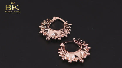 Premium Rose Gold 35mm Round Gypsy Creole Lightweight Earrings