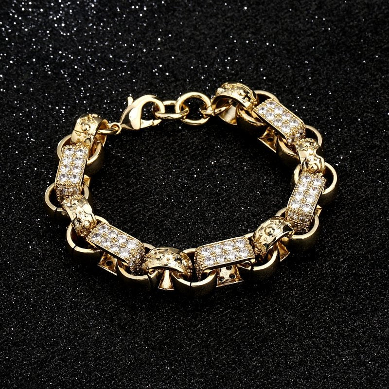 Luxury Gold XXL Gypsy Link Belcher Bracelet