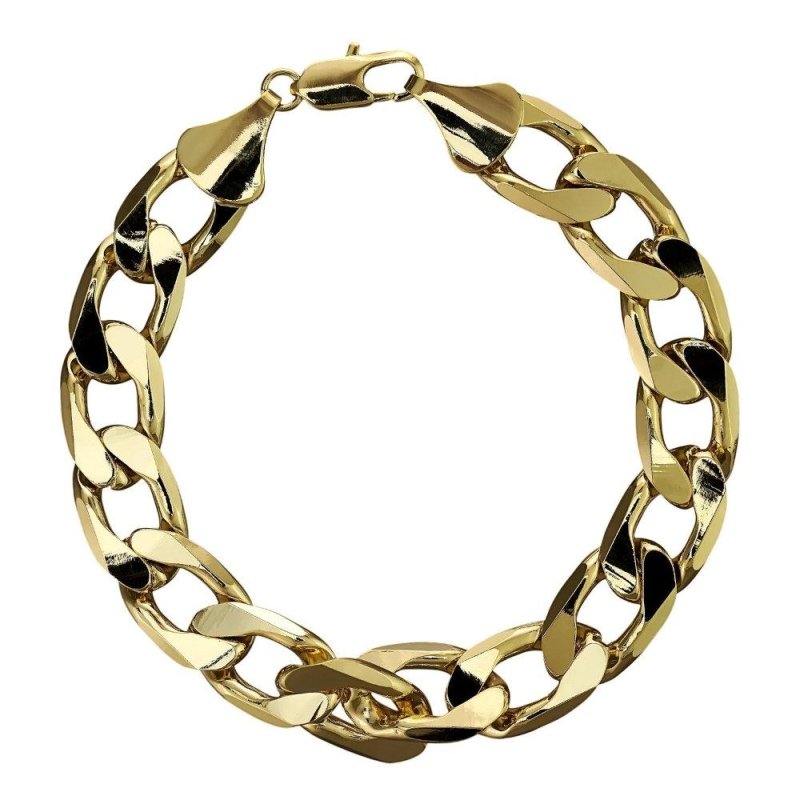 Luxury Gold 12mm Cuban Curb Bracelet Classic