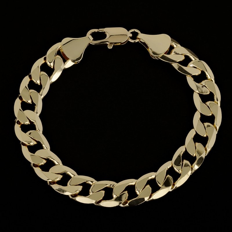 Luxury Gold 12mm Cuban Curb Bracelet Classic