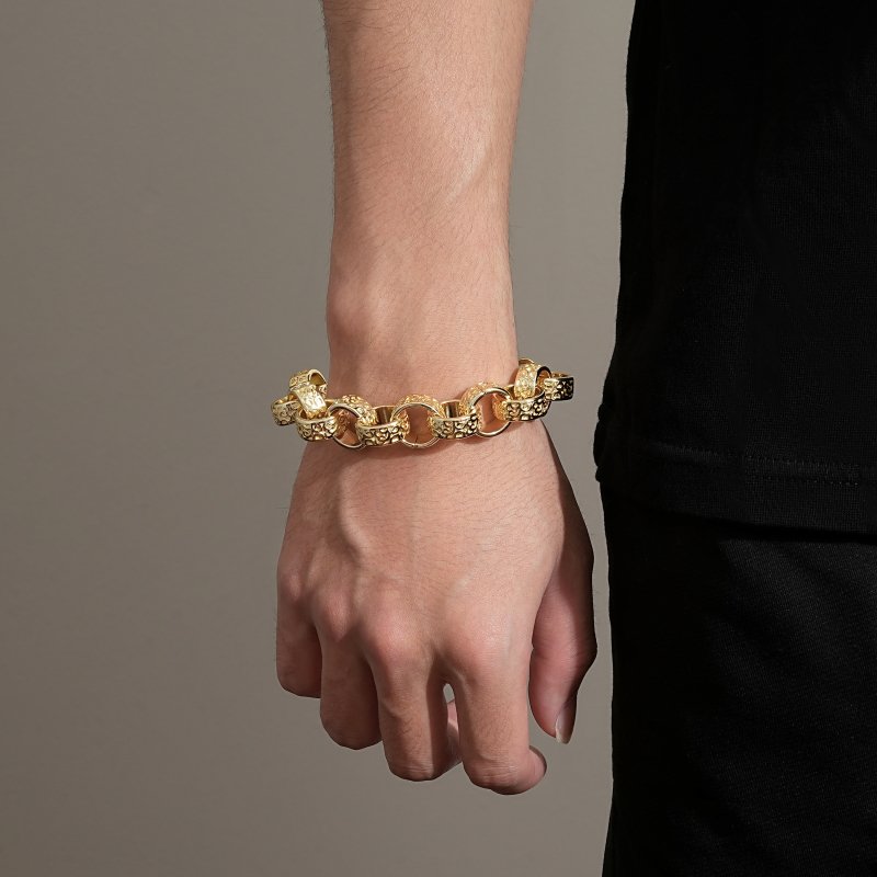 15mm Gold XXL Ornate Belcher Bracelet