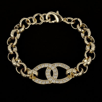 6 inch Horseshoe Belcher Bracelet With Stone Crystals for Kids