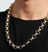Luxury Gold 15mm Alternate Ornate Filigree Belcher Chain and Bracelet Set (26 & 8 Inches)