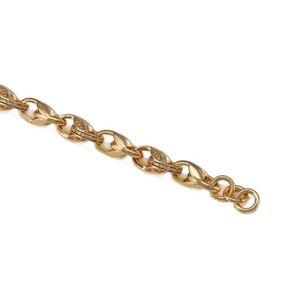 Luxury Gold 8.5 inch 3D Tulip Bracelet with Stones