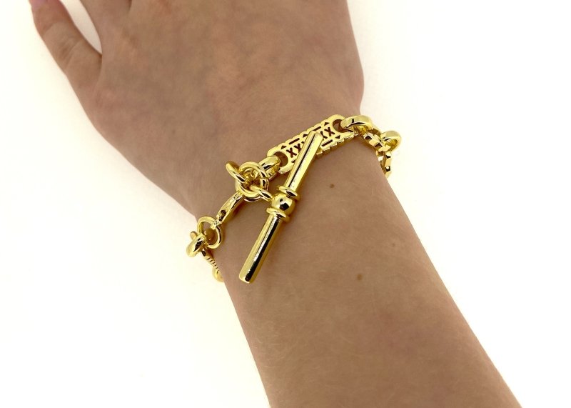 Luxury Gold Stars and Bars T-Bar Bracelet
