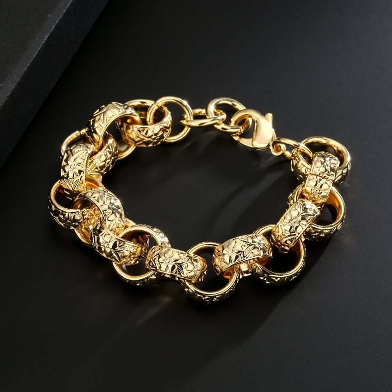 Luxury XXL Gold 20mm Ornate Belcher Bracelet