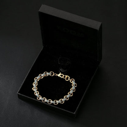 Premium Gold Blue Stone 8mm Kids Adjustable Belcher Bracelet
