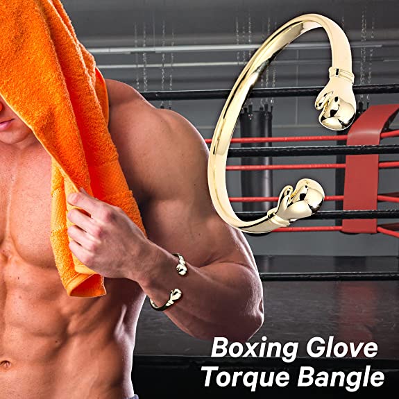 Luxury Gold Boxing Glove Torque Bangle / Bracelet