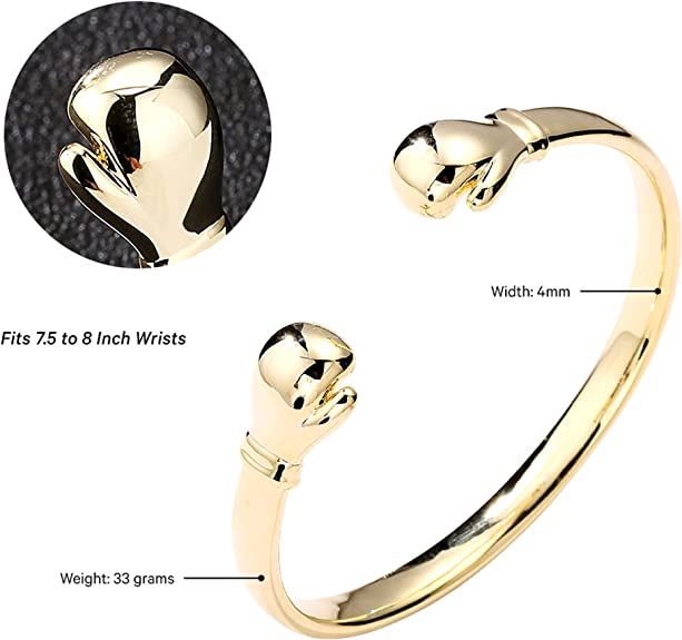 Luxury Gold Boxing Glove Torque Bangle / Bracelet
