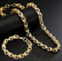 Luxury Gold XXL 15mm 3D Tulip Chain and Bracelet Set (28 & 8 Inches)