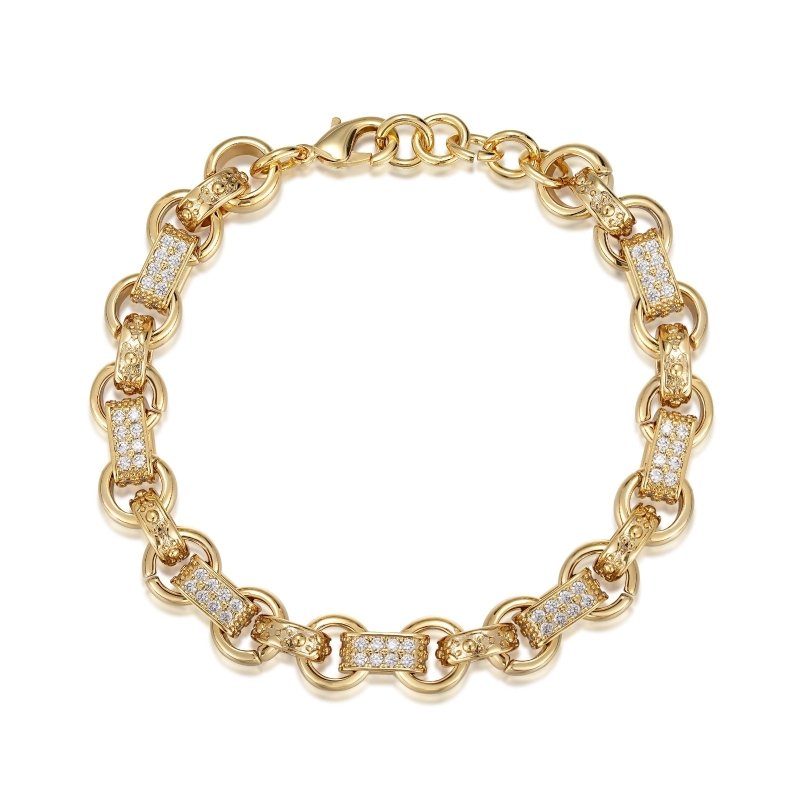 Luxury Gold 10mm 8 inch Gypsy Link Belcher Bracelet
