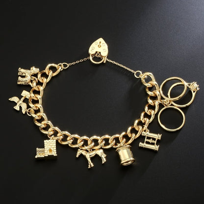 Luxury Gold Pets and Post Charm Bracelet
