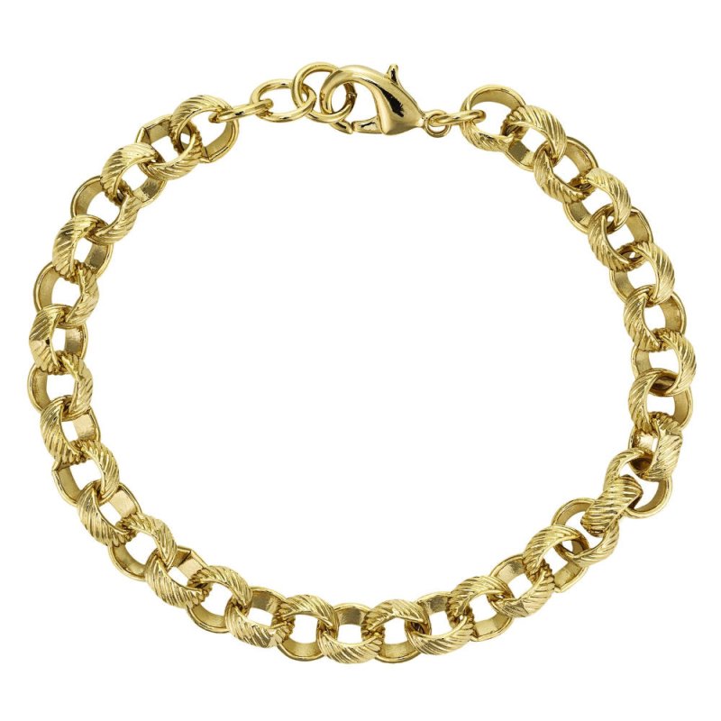 8mm Gold Lined Pattern Belcher Bracelet