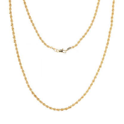 Classic 3mm Gold Rope Chain Necklace