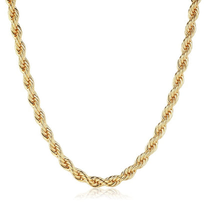 Premium 8mm Gold Rope Chain Necklace