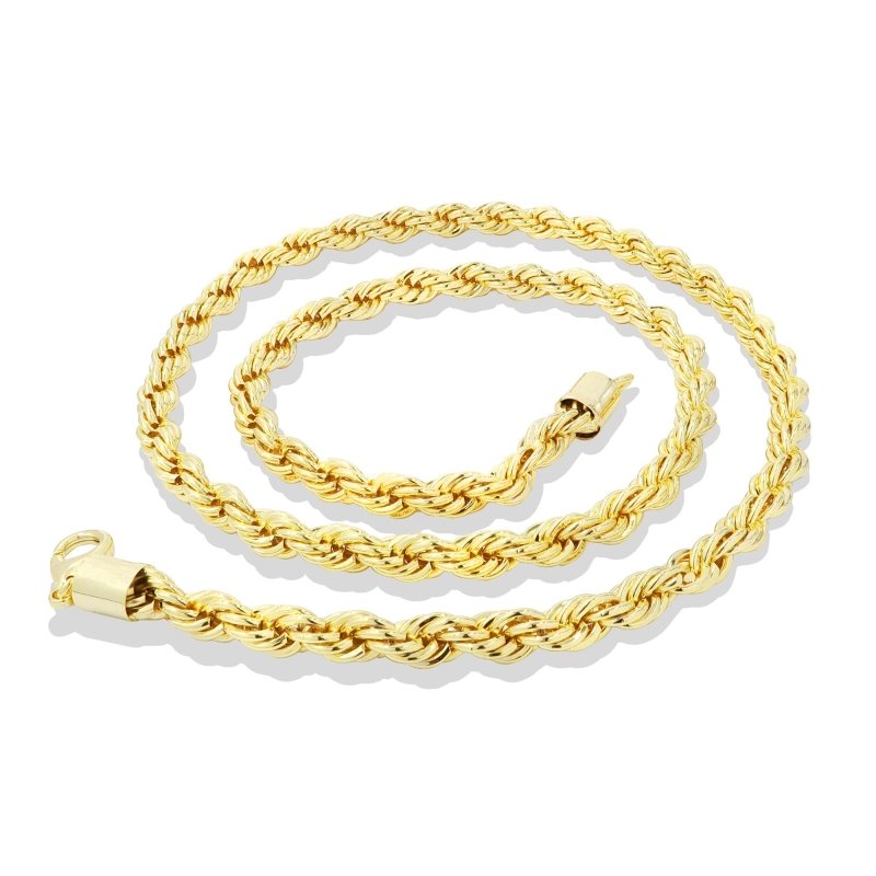 Premium 8mm Gold Rope Chain Necklace – Bling King