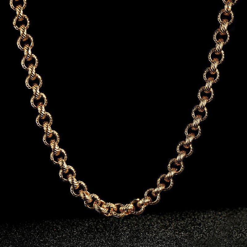 Luxury Gold 8.5mm Lined Pattern Belcher Chain and Bracelet Set (22 &amp; 8 Inches)
