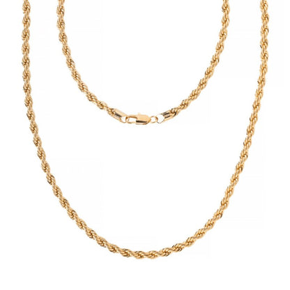 Classic 5mm Gold Rope Chain Necklace
