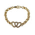 Gold Double Heart Belcher Bracelet With Crystals for Kids