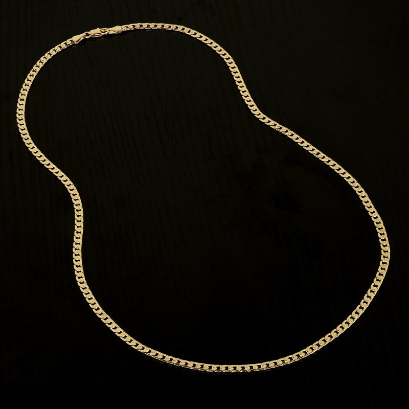 Classic 4mm Gold Cuban Curb Chain Necklace 30 inches