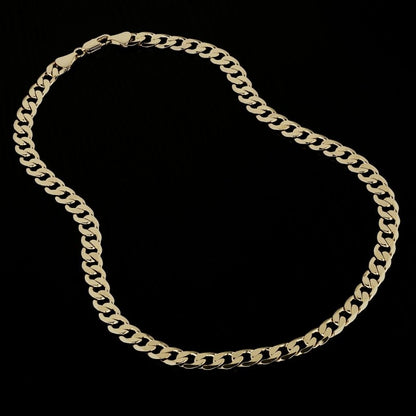 Luxury Gold 9mm Cuban Curb Chain Necklace Classic 16 Inches