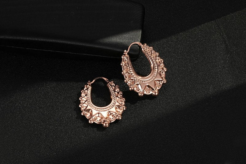 9ct Yellow Gold on Silver Victorian Style Gypsy Creole Hoop Earrings - 15mm  : Amazon.co.uk: Fashion