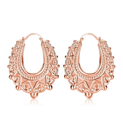 Premium Rose Gold 48mm Oval Gypsy Creole Lightweight Earrings