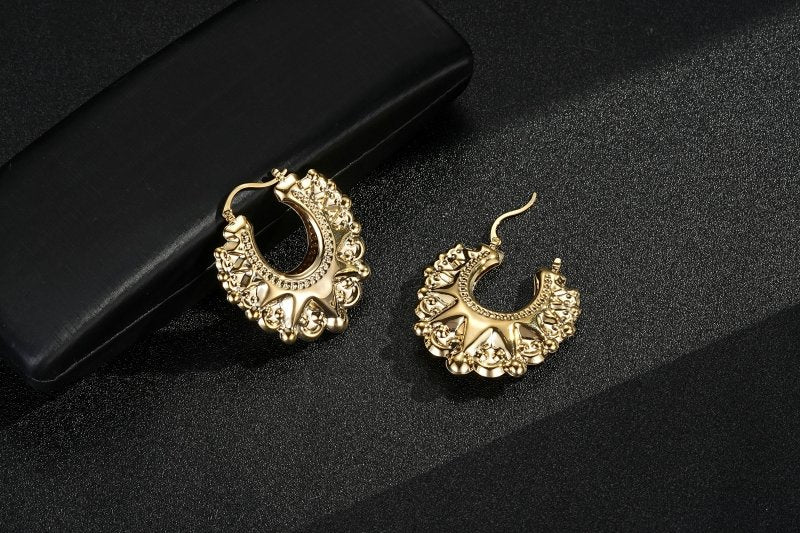 Premium Gold 45mm Round Gypsy Creole Lightweight Earrings