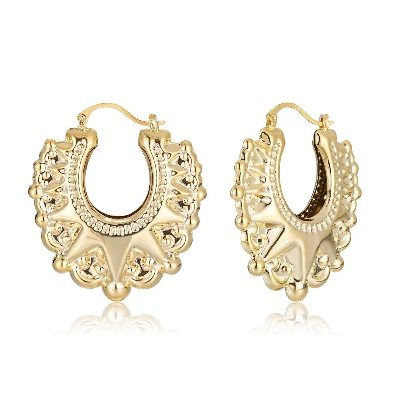Premium Gold 45mm Round Gypsy Creole Lightweight Earrings