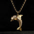 Gold Articulated Dolphin Pendant with Gold Filled Belcher Chain