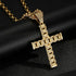 Premium XL Gold Cross Pendant with 8mm Belcher Chain