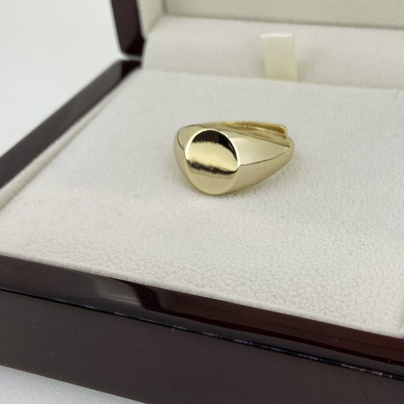 Gold Round Signet Ring