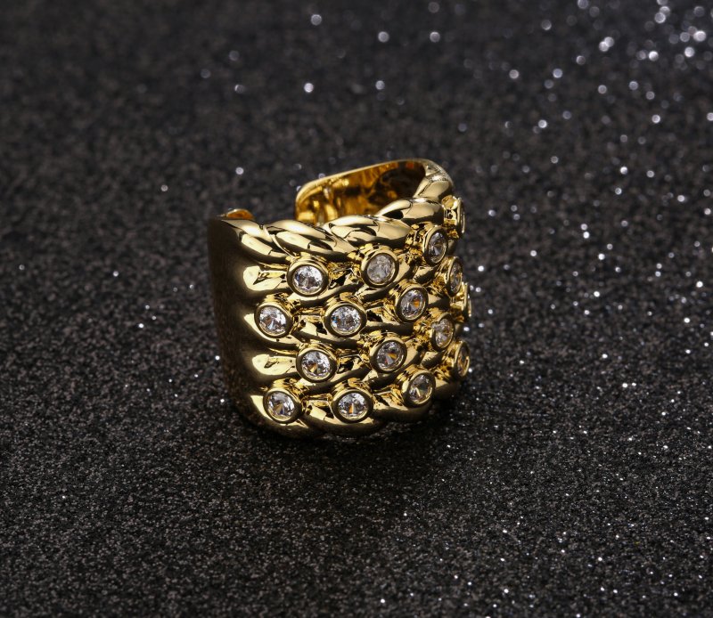 XXL Gold Keeper Ring with Stones