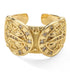 Gold Double Buckle Adjustable Ring With Stones