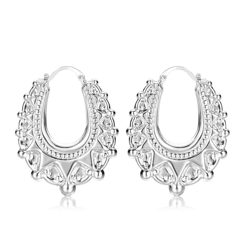 High Quality Silver 48mm Oval Gypsy Creole Lightweight Earrings